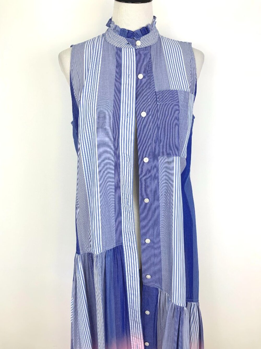 Derek Lam 10 Crossby Nerioa Dip Dye Hourglass Ombré Shirt Dress Sz 6 - Picture 8 of 16